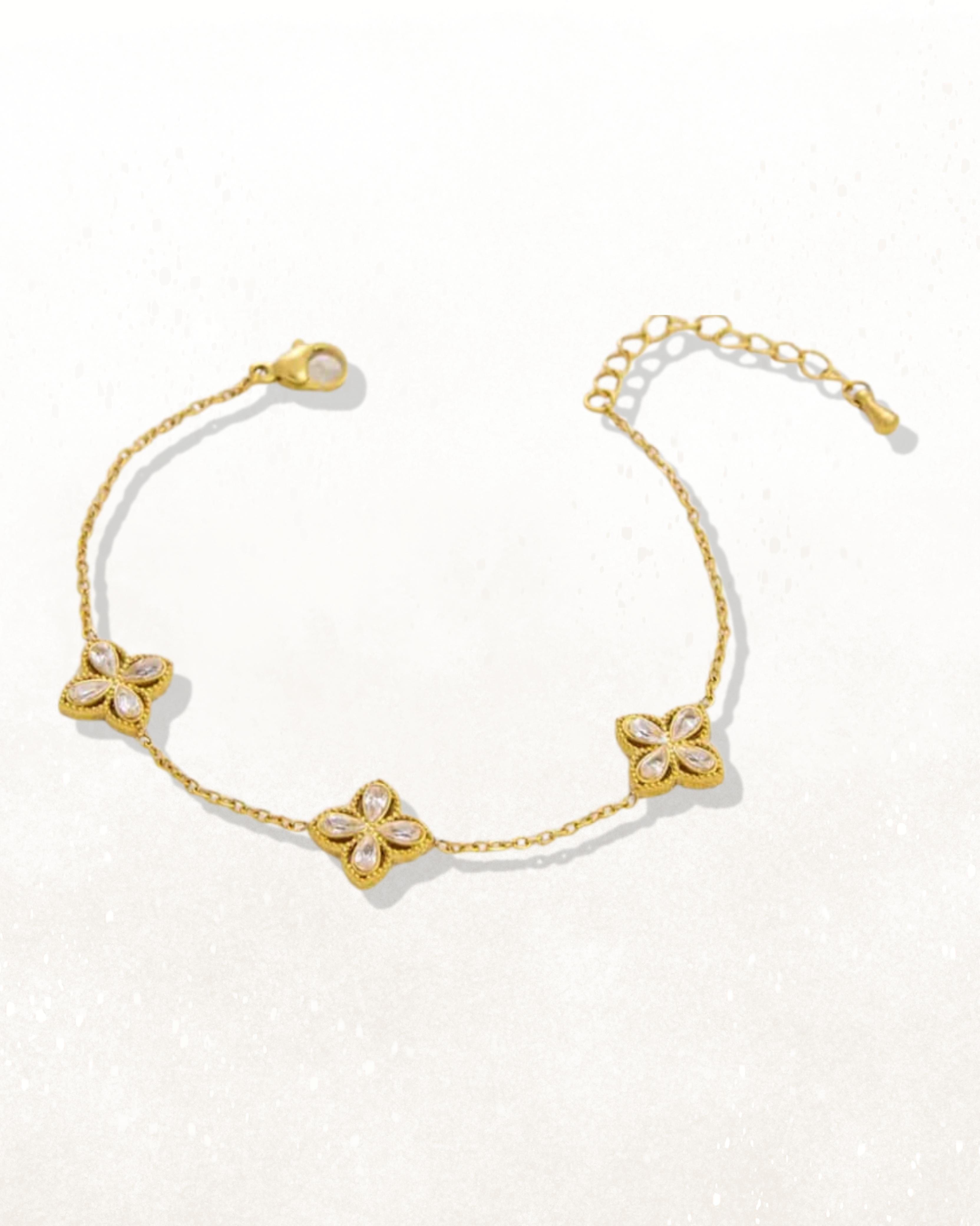 Rekhhta Essentials Cuff Aurelia Flower Bracelet