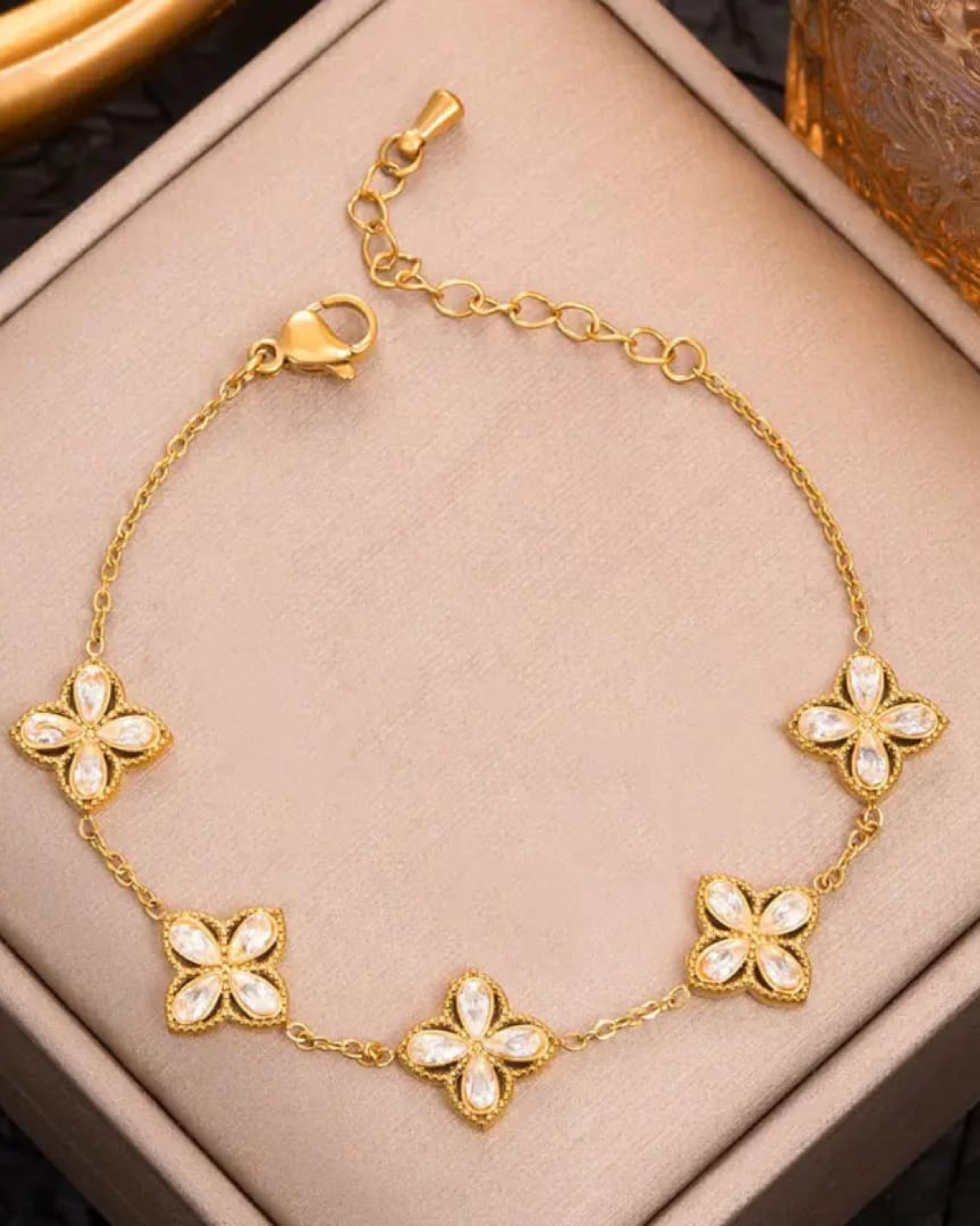 Rekhhta Essentials Cuff Aurelia Flower Bracelet