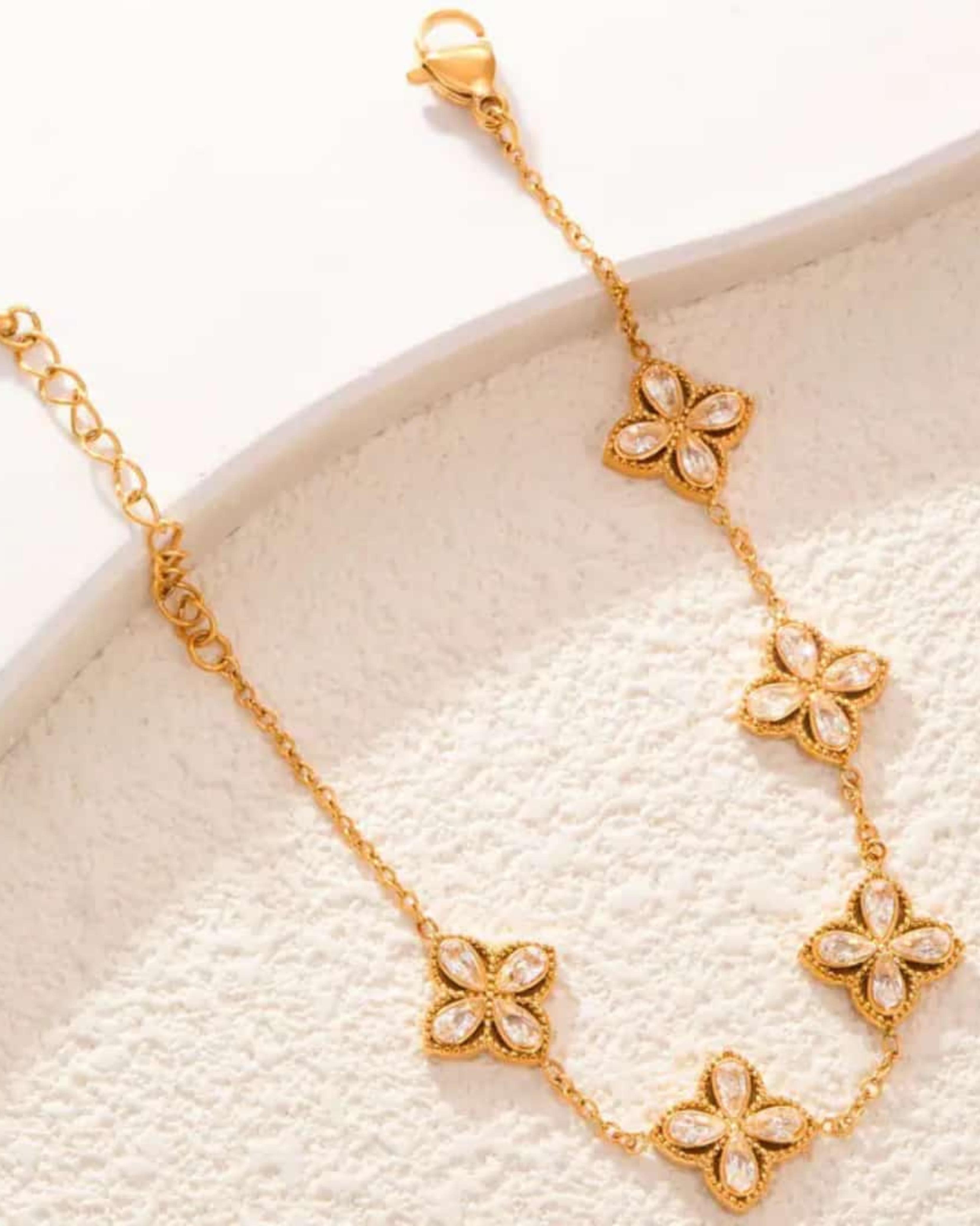 Rekhhta Essentials Cuff Aurelia Flower Bracelet