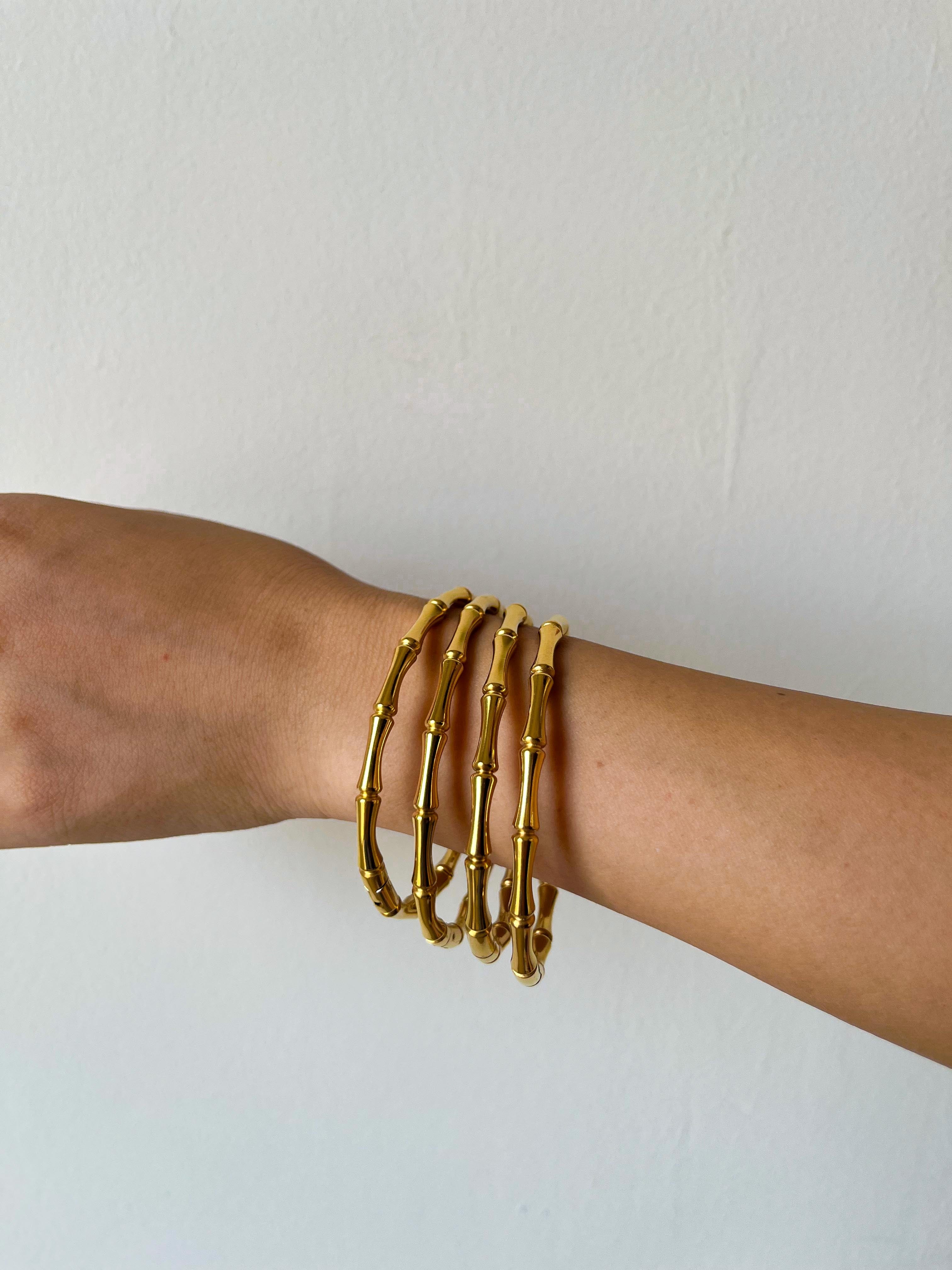 Rekhhta Essentials Cuff Golden Bamboo Freesize Bangles