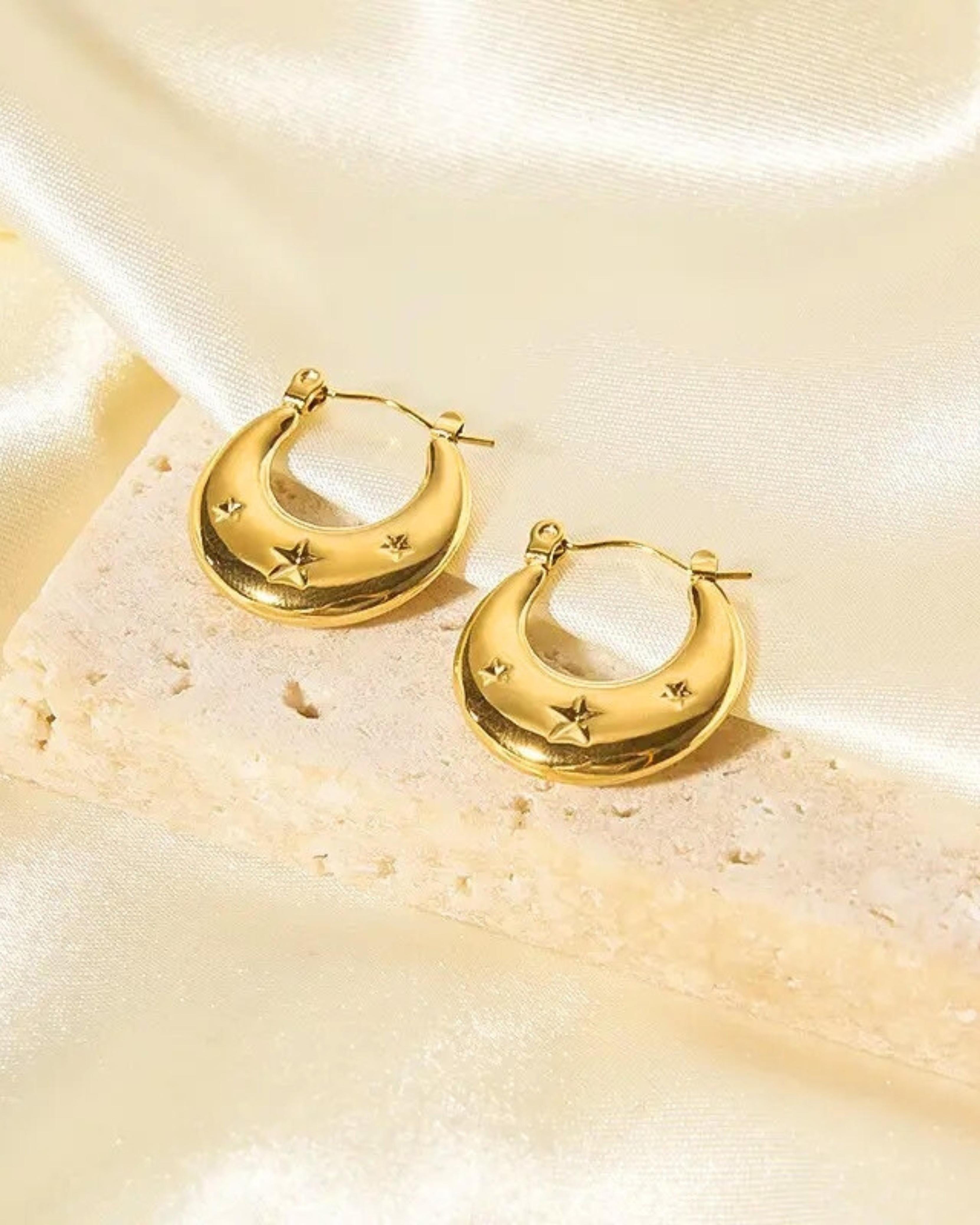 Rekhhta Essentials Earrings Cosmic Crescent Hoops