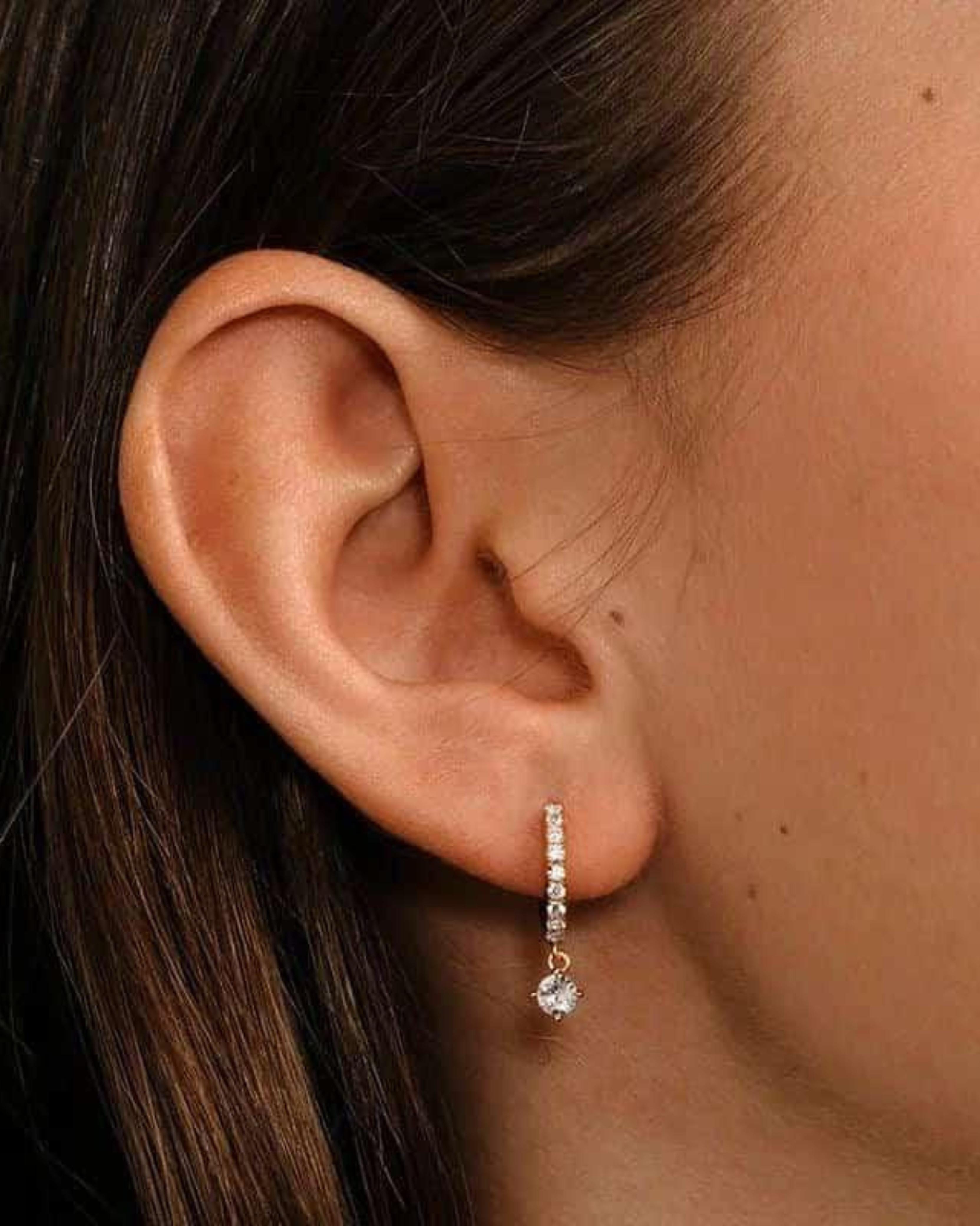 Rekhhta Essentials Earrings Dainty Crystal Hoops