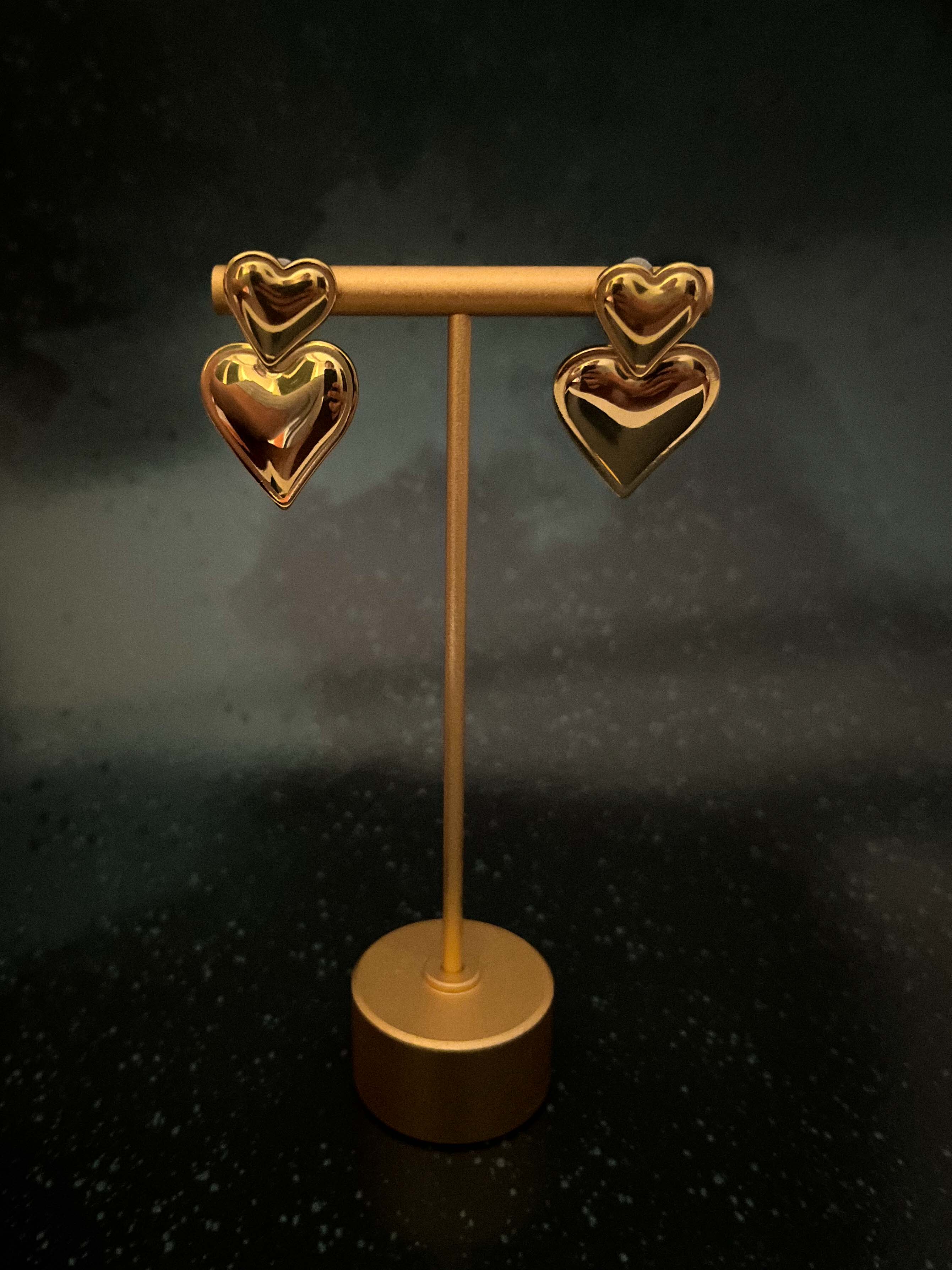 Rekhhta Essentials Earrings Double Heart Studs Earrings