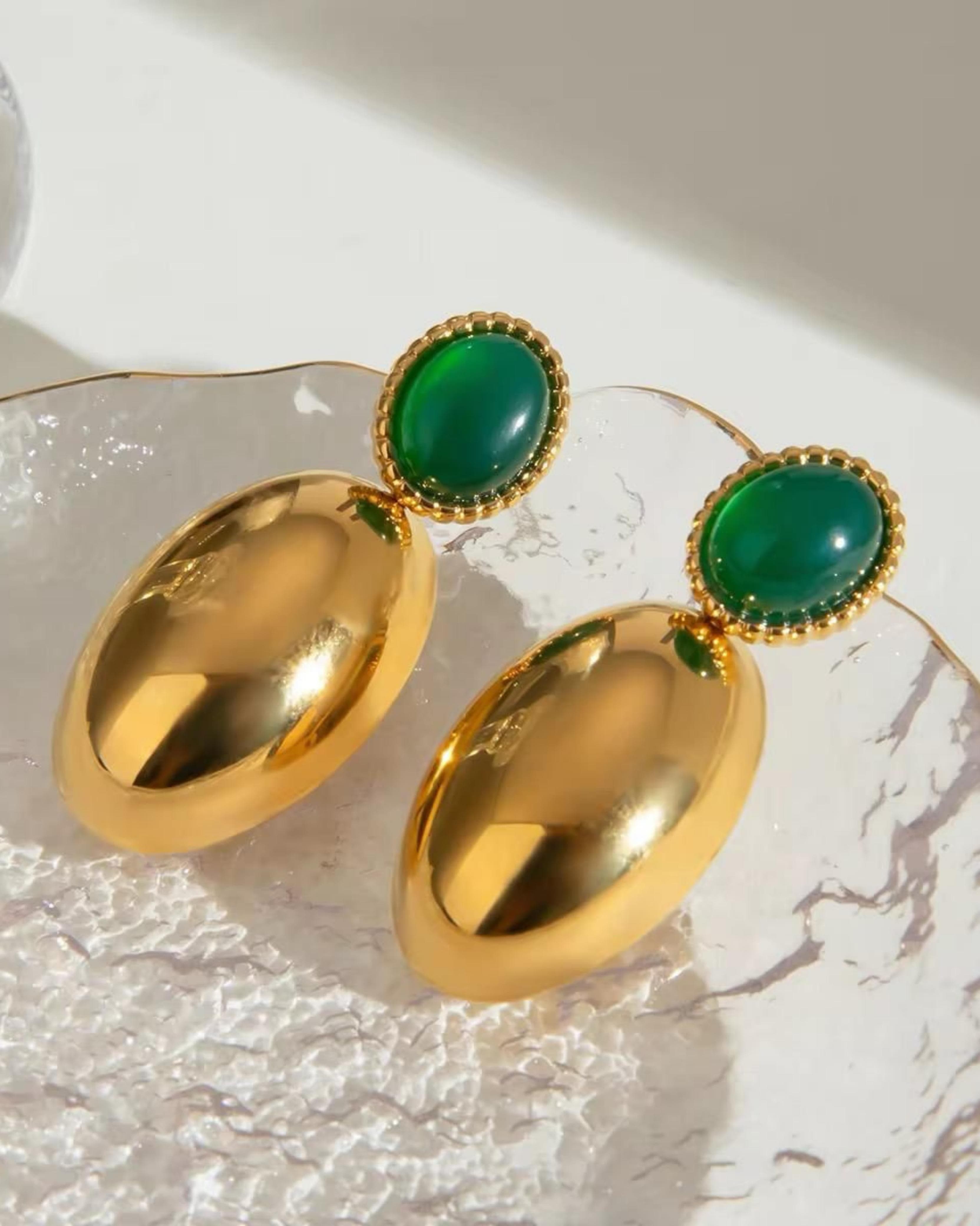 Rekhhta Essentials Earrings Emerald Bloom Earrings