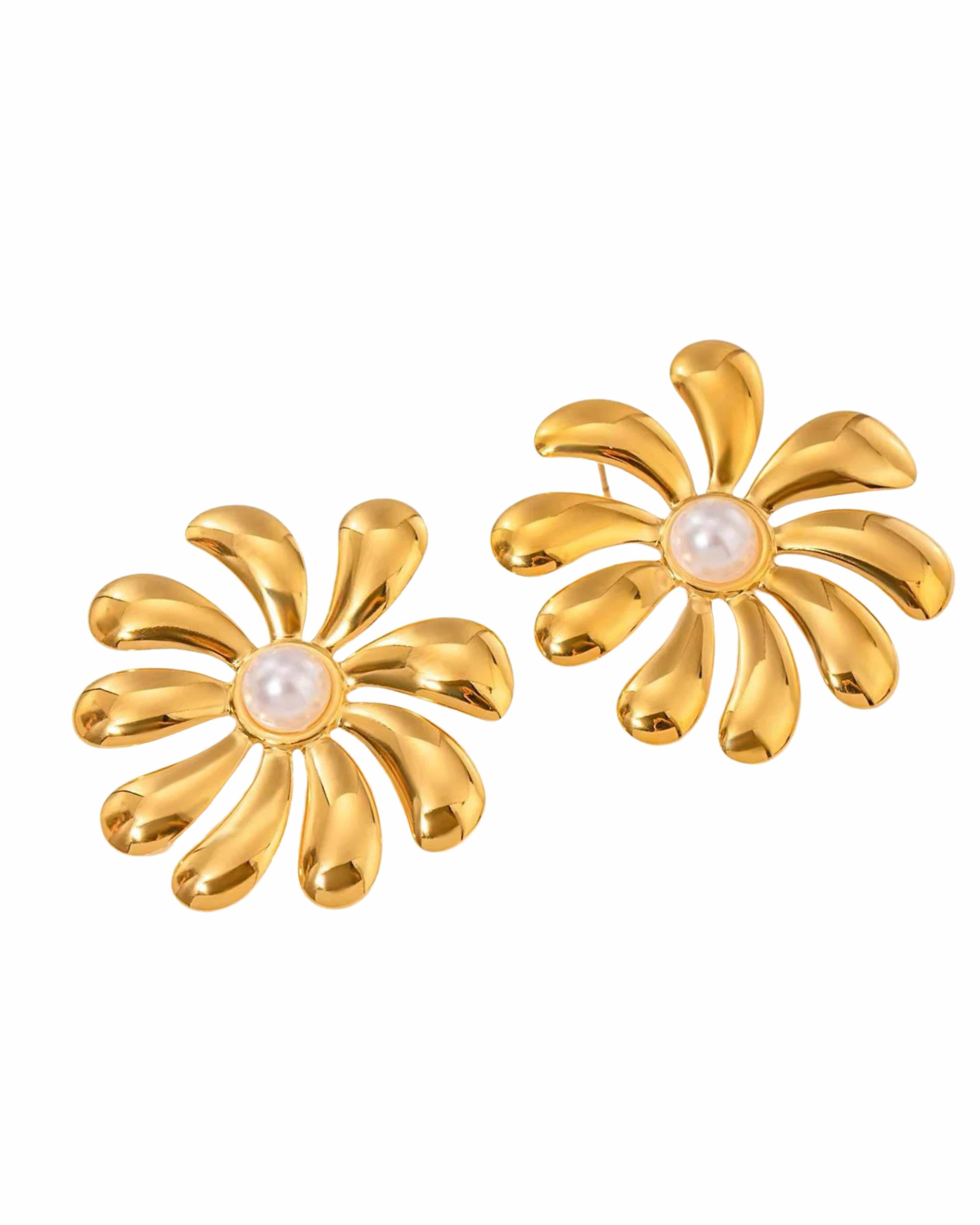 Rekhhta Essentials Earrings Golden Dahlia Earrings