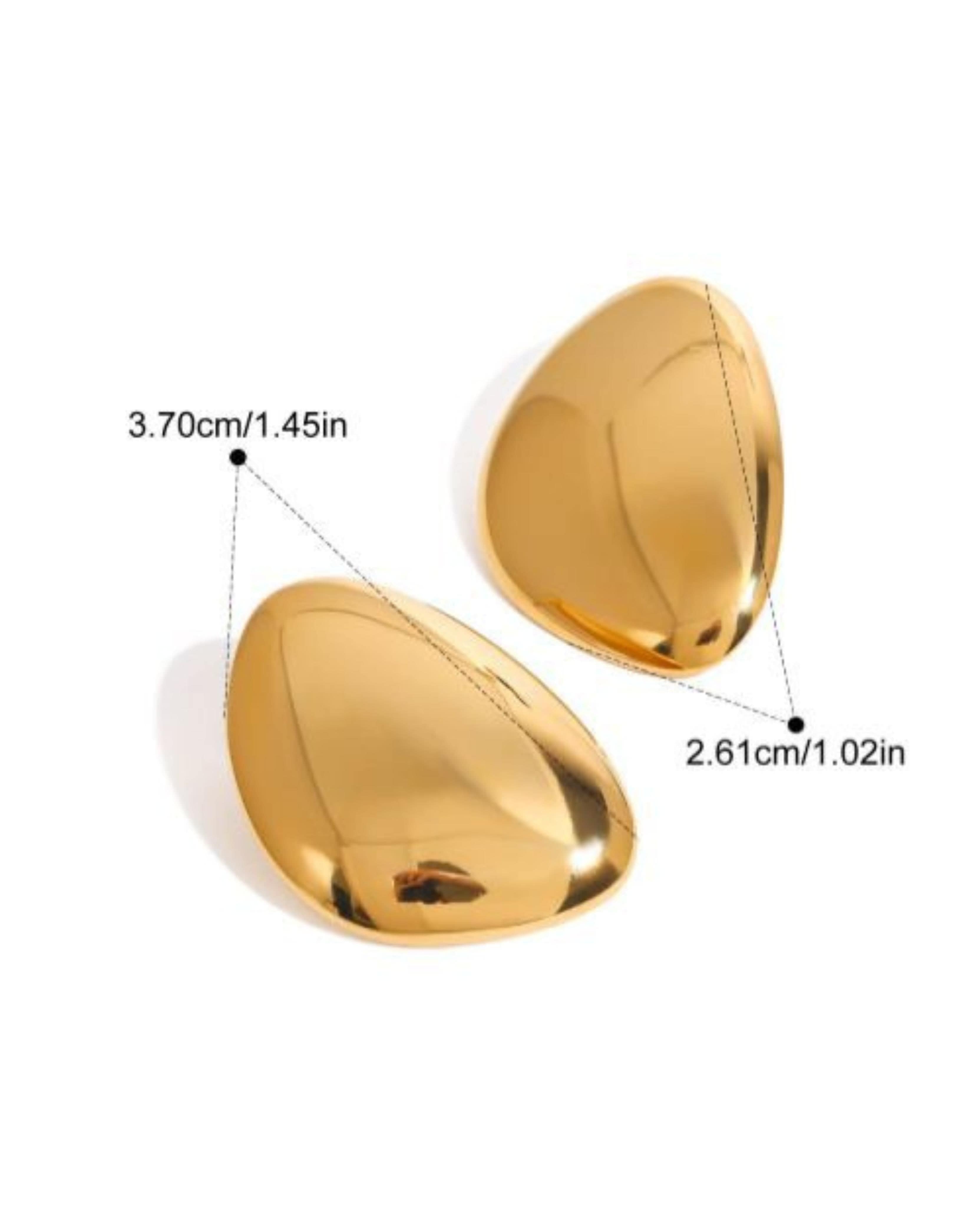 Rekhhta Essentials Earrings Golden Pebble Stud Earrings