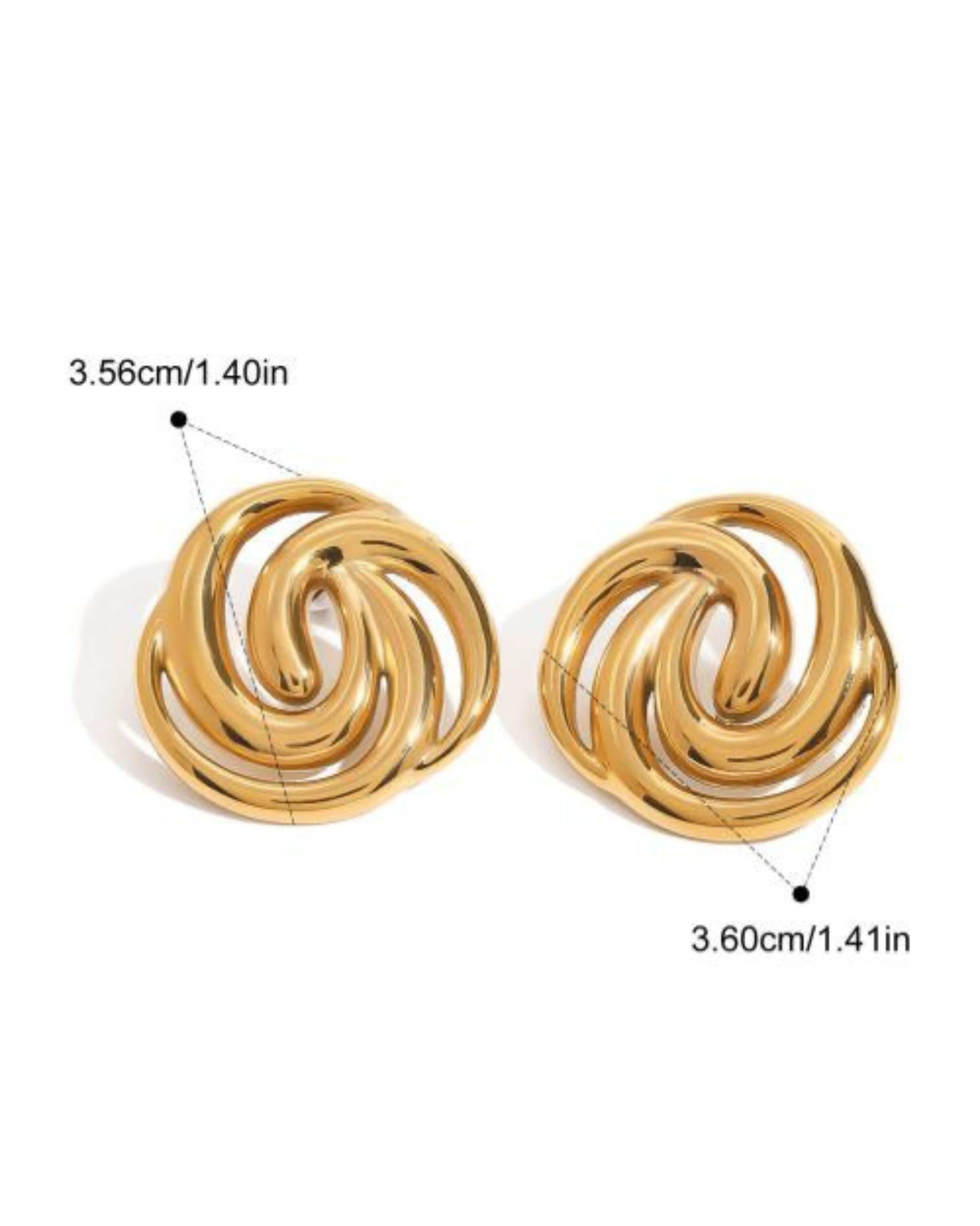 Rekhhta Essentials Earrings Golden Swirl Earrings