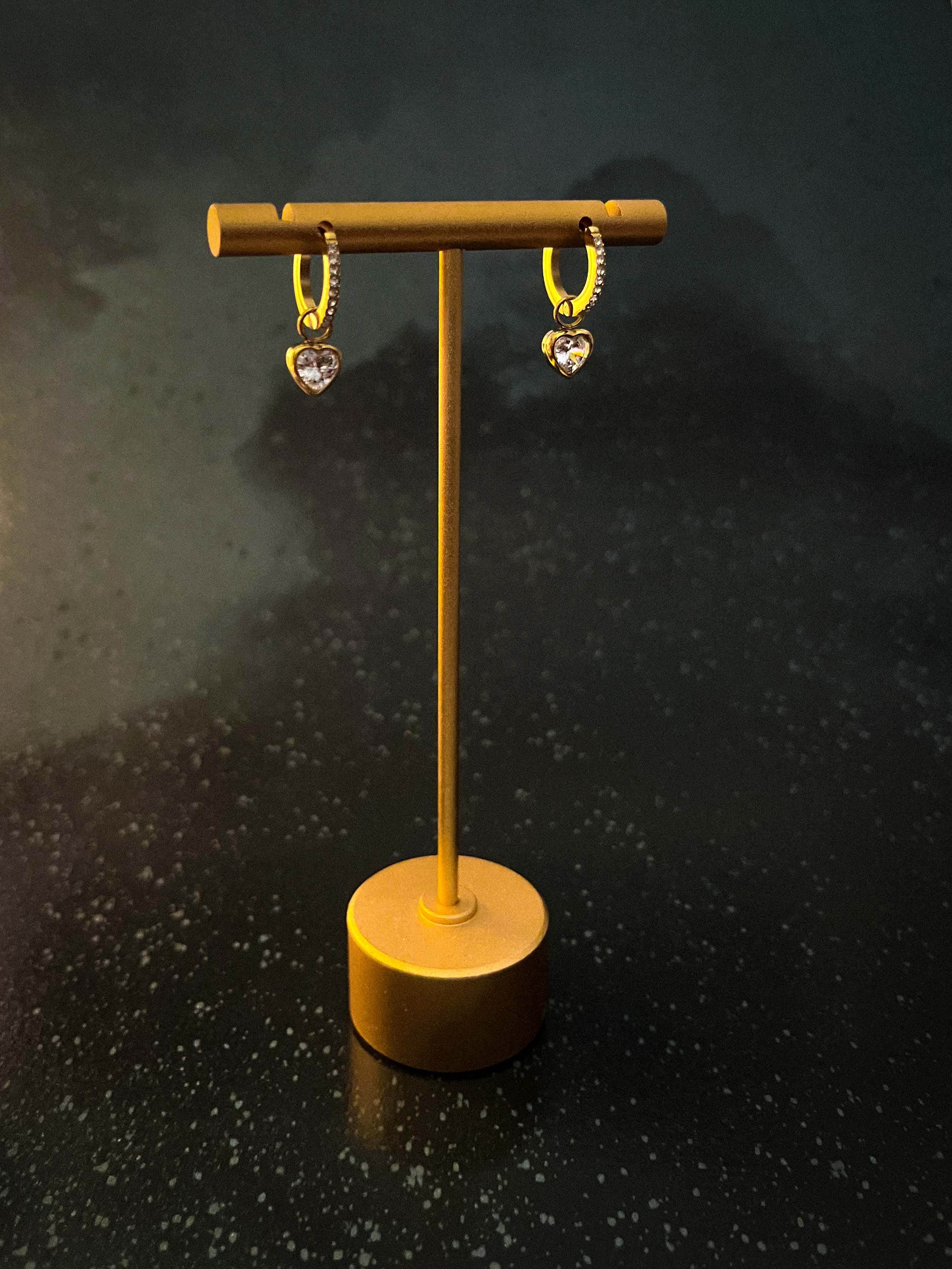 Rekhhta Essentials Earrings Heartstone Charm Huggie Earrings