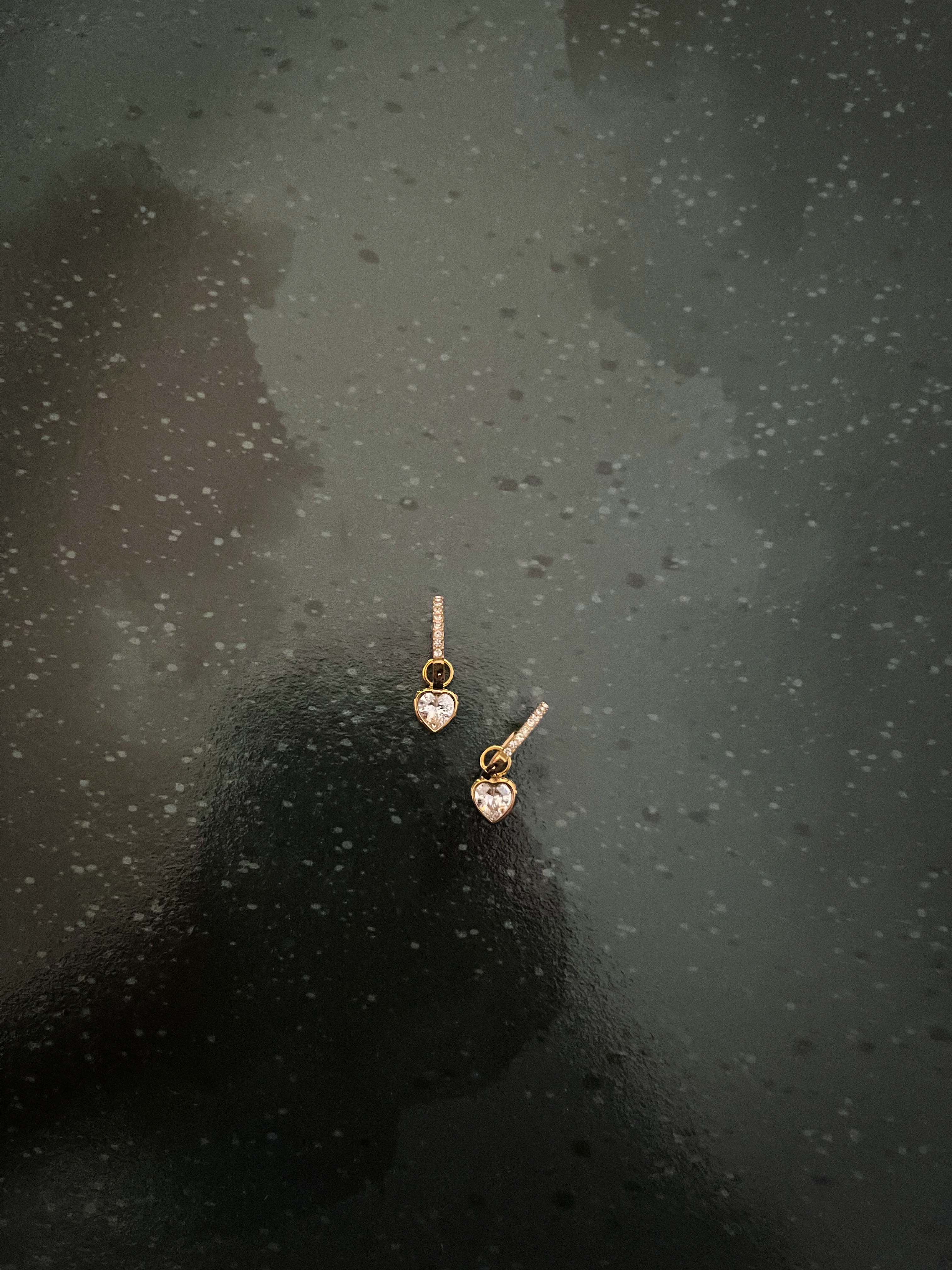 Rekhhta Essentials Earrings Heartstone Charm Huggie Earrings