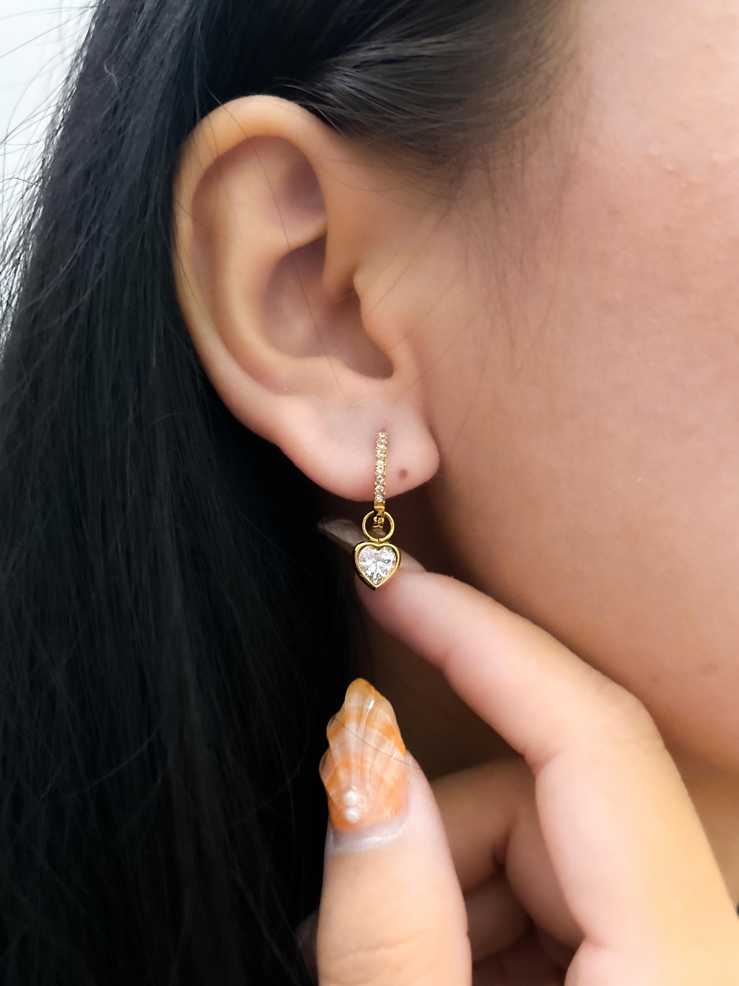 Rekhhta Essentials Earrings Heartstone Charm Huggie Earrings
