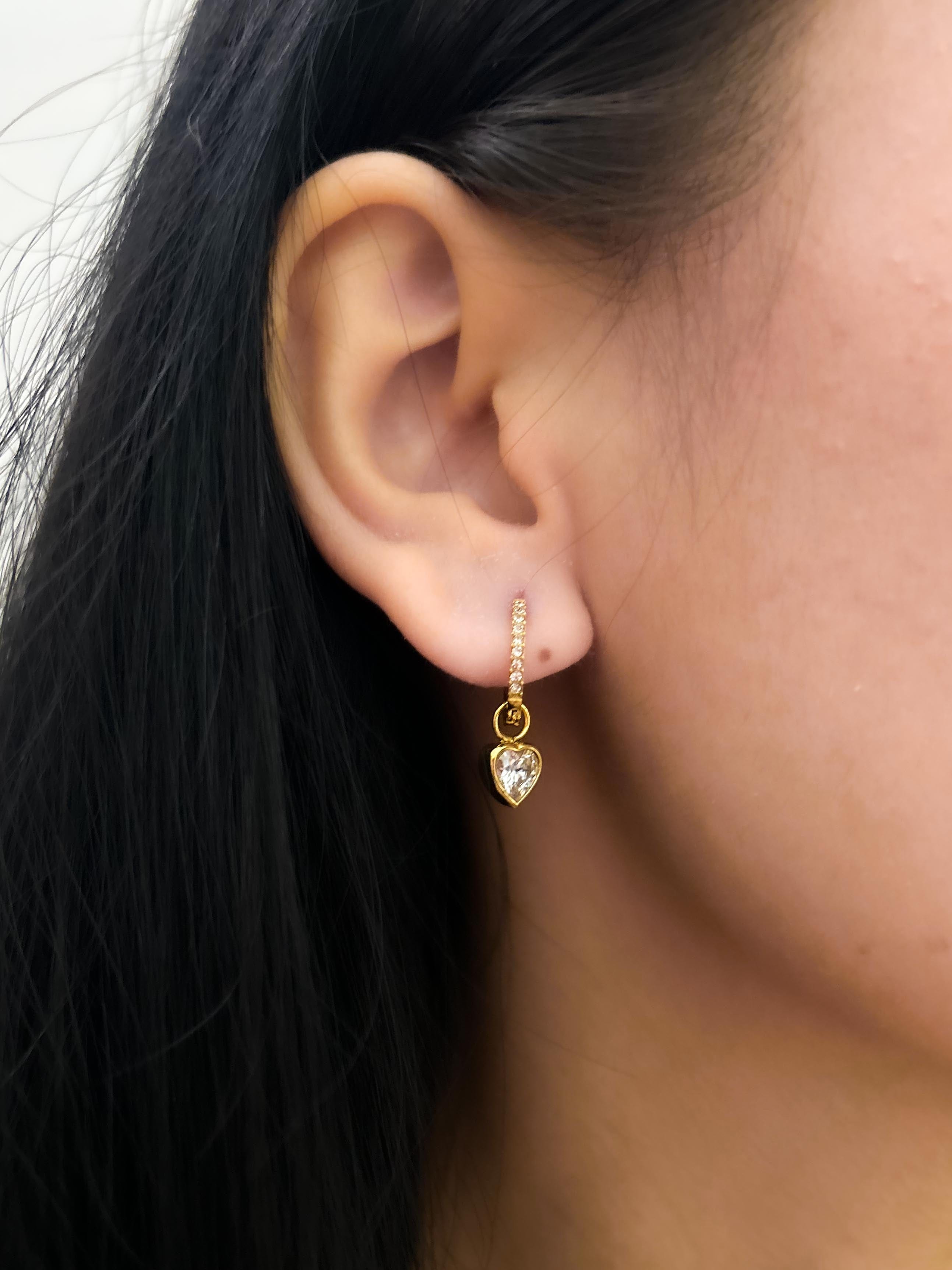 Rekhhta Essentials Earrings Heartstone Charm Huggie Earrings