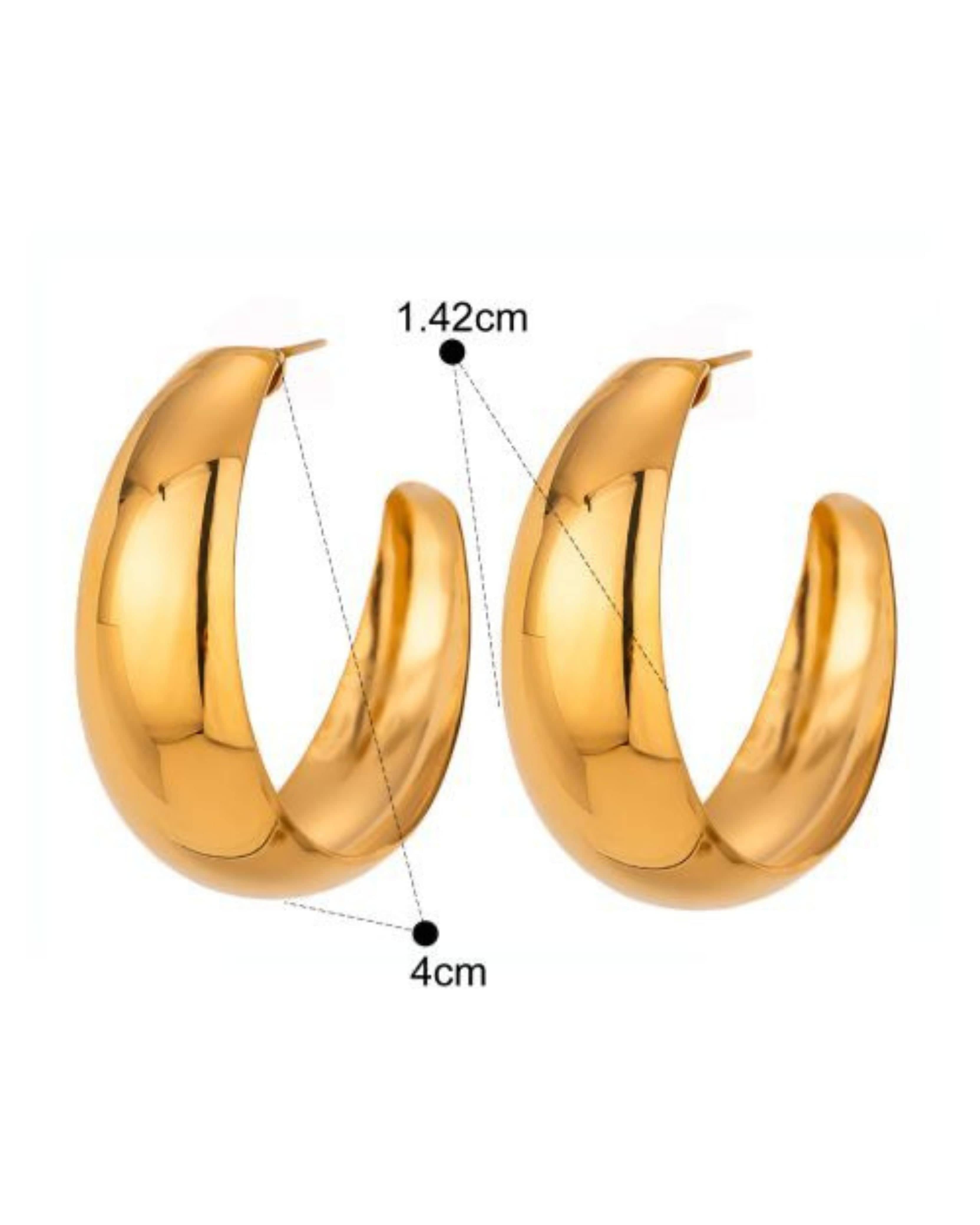 Rekhhta Essentials Earrings Luxe Bold Gold Hoop Earrings