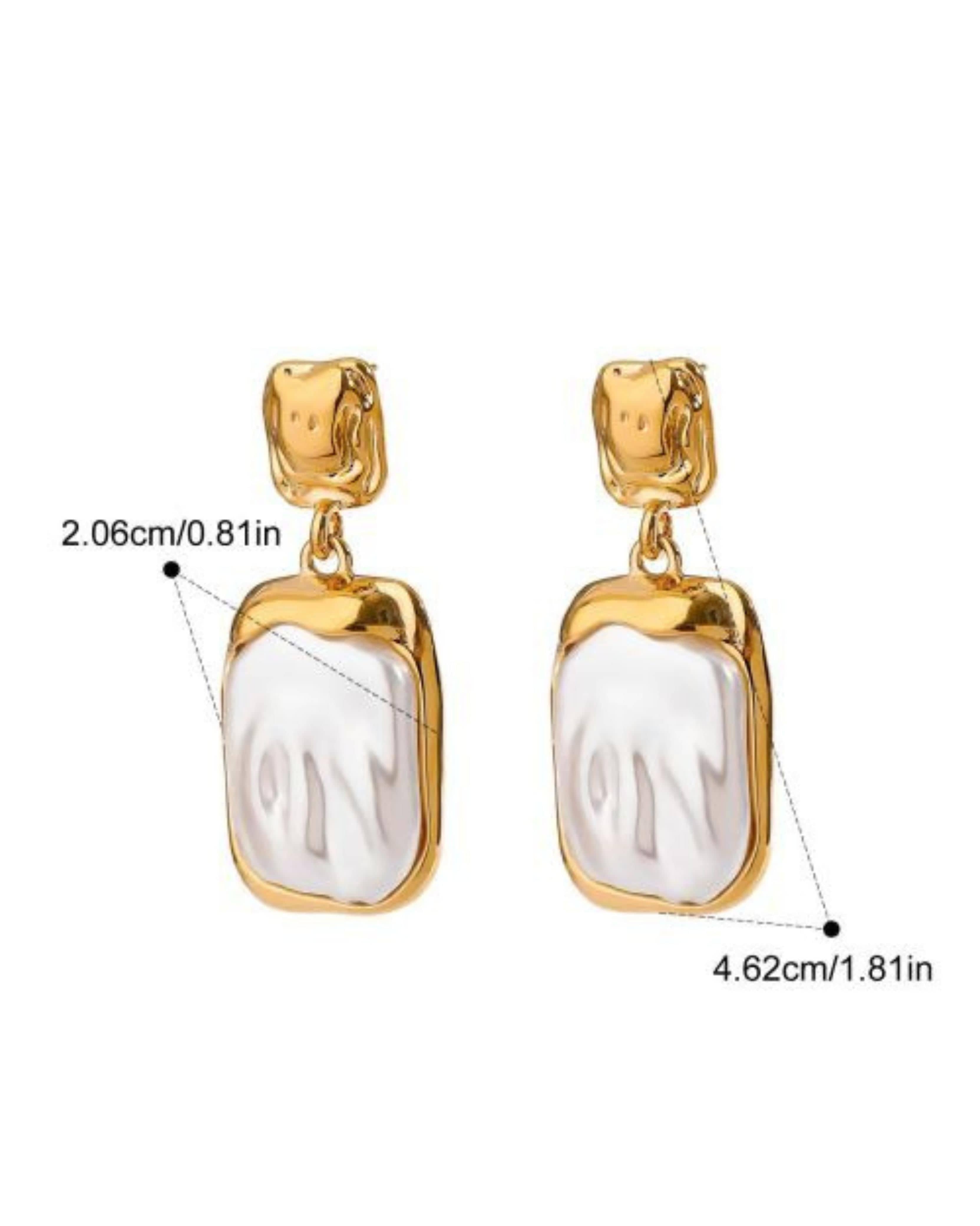 Rekhhta Essentials Earrings Pearl-Embellished Gold Drop Earrings