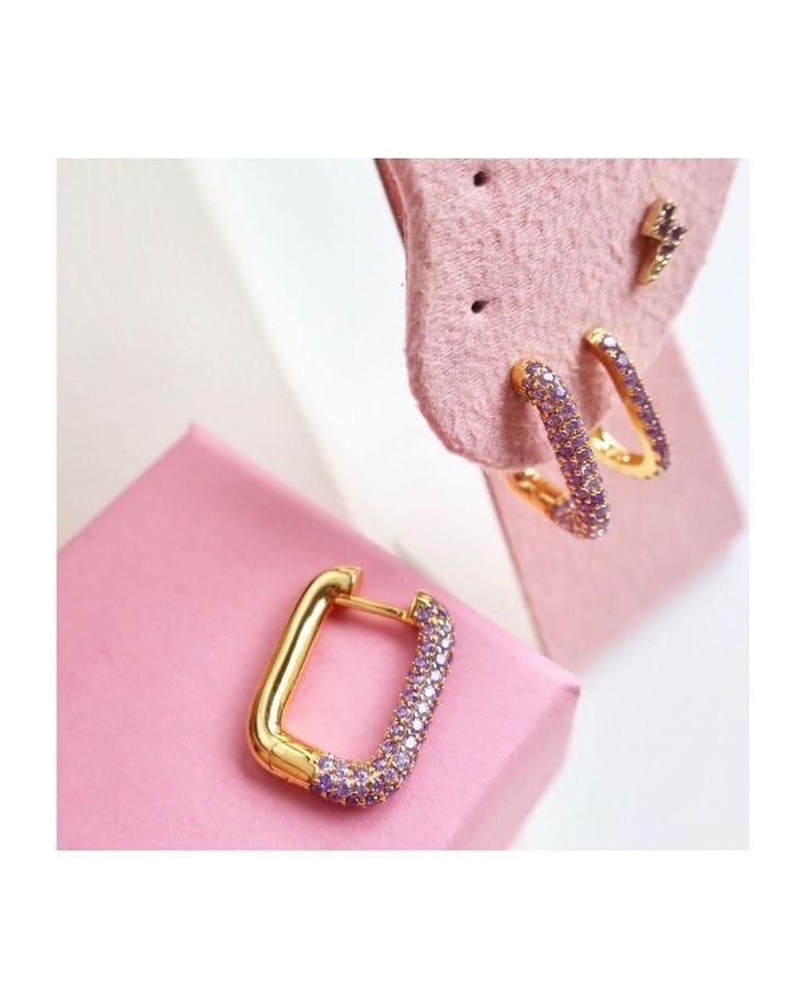 Rekhhta Essentials Earrings Prism Lock Hoops