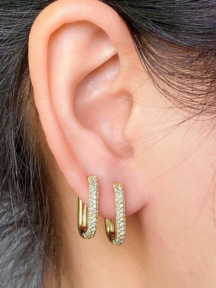 Rekhhta Essentials Earrings Prism Lock Hoops