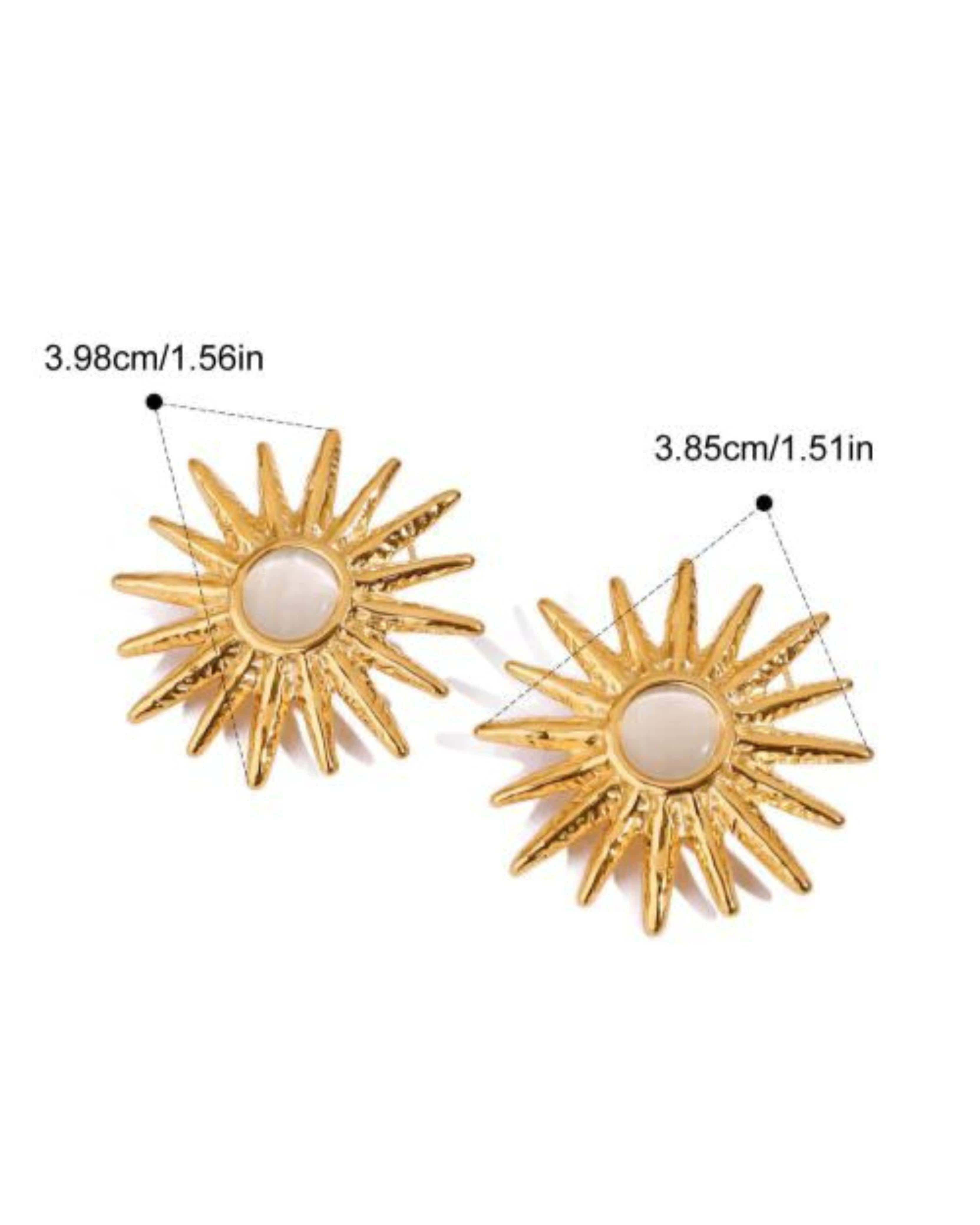 Rekhhta Essentials Earrings Radiant Sunburst Statement Earrings