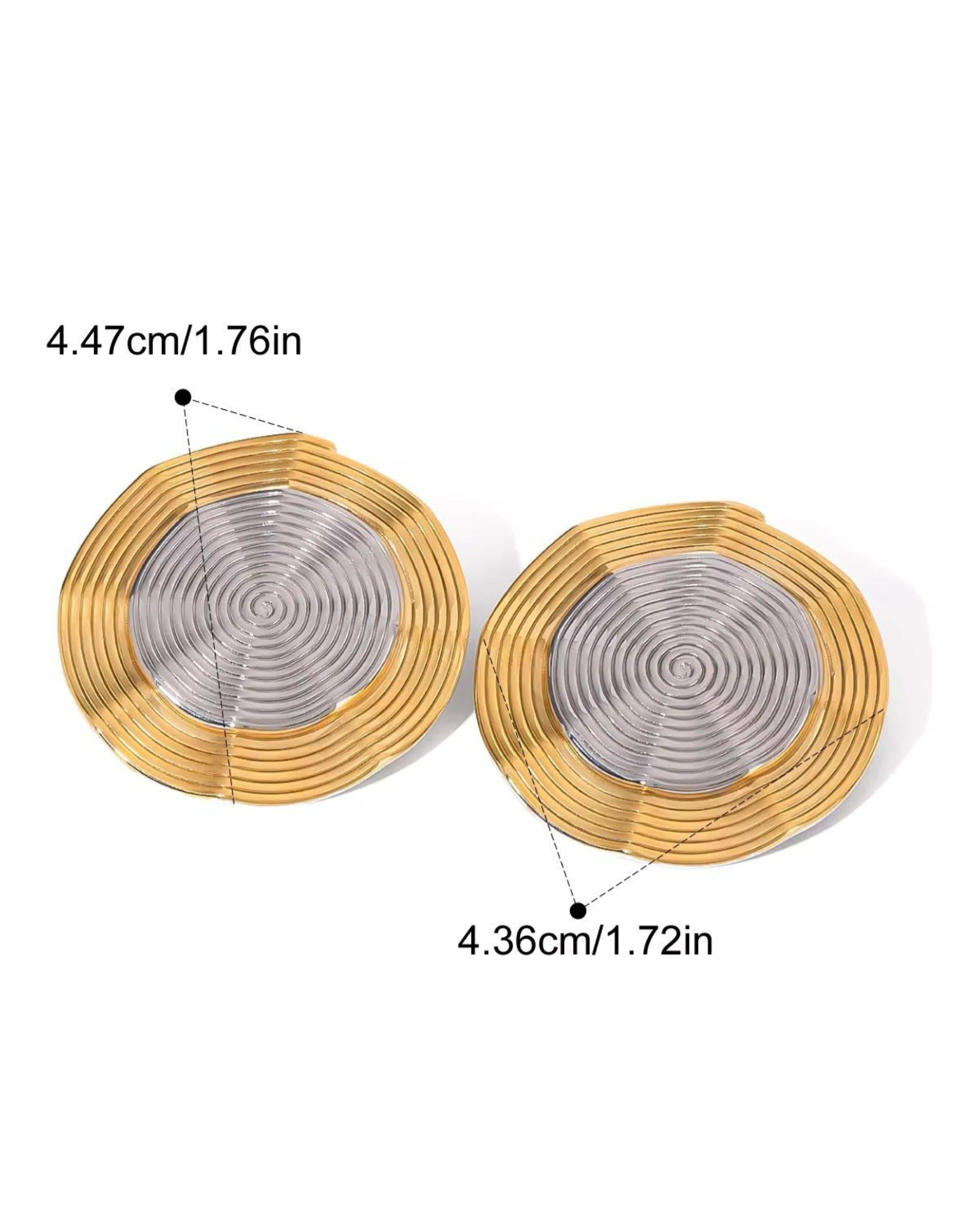 Rekhhta Essentials Earrings Spiral Harmony Dual-Tone Earrings