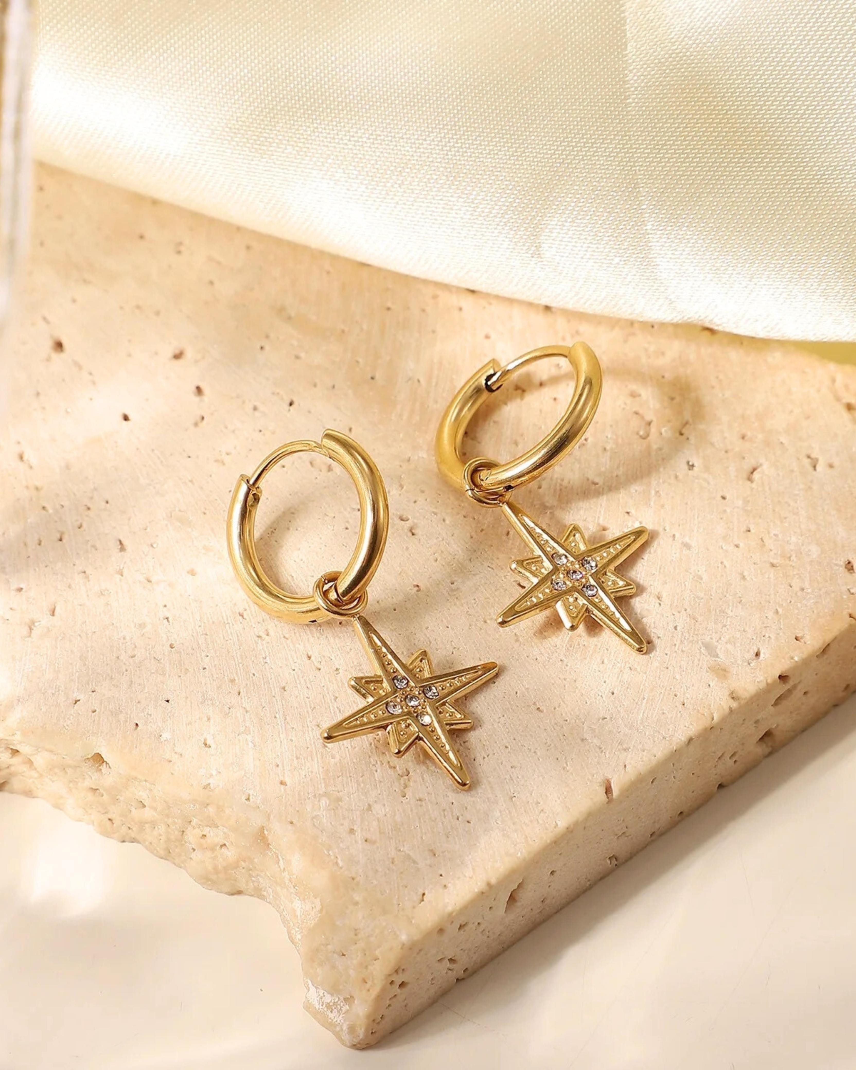 Rekhhta Essentials Earrings Starburst Hoops