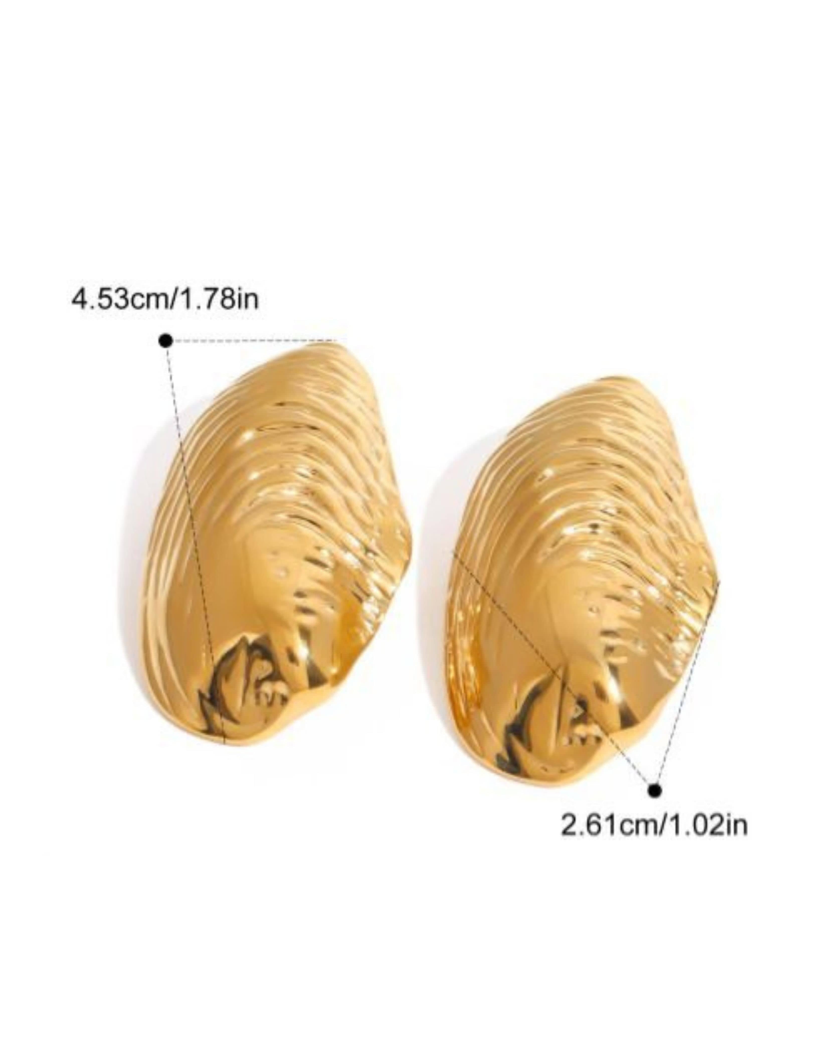 Rekhhta Essentials Earrings Textured Luxe Shell Earrings