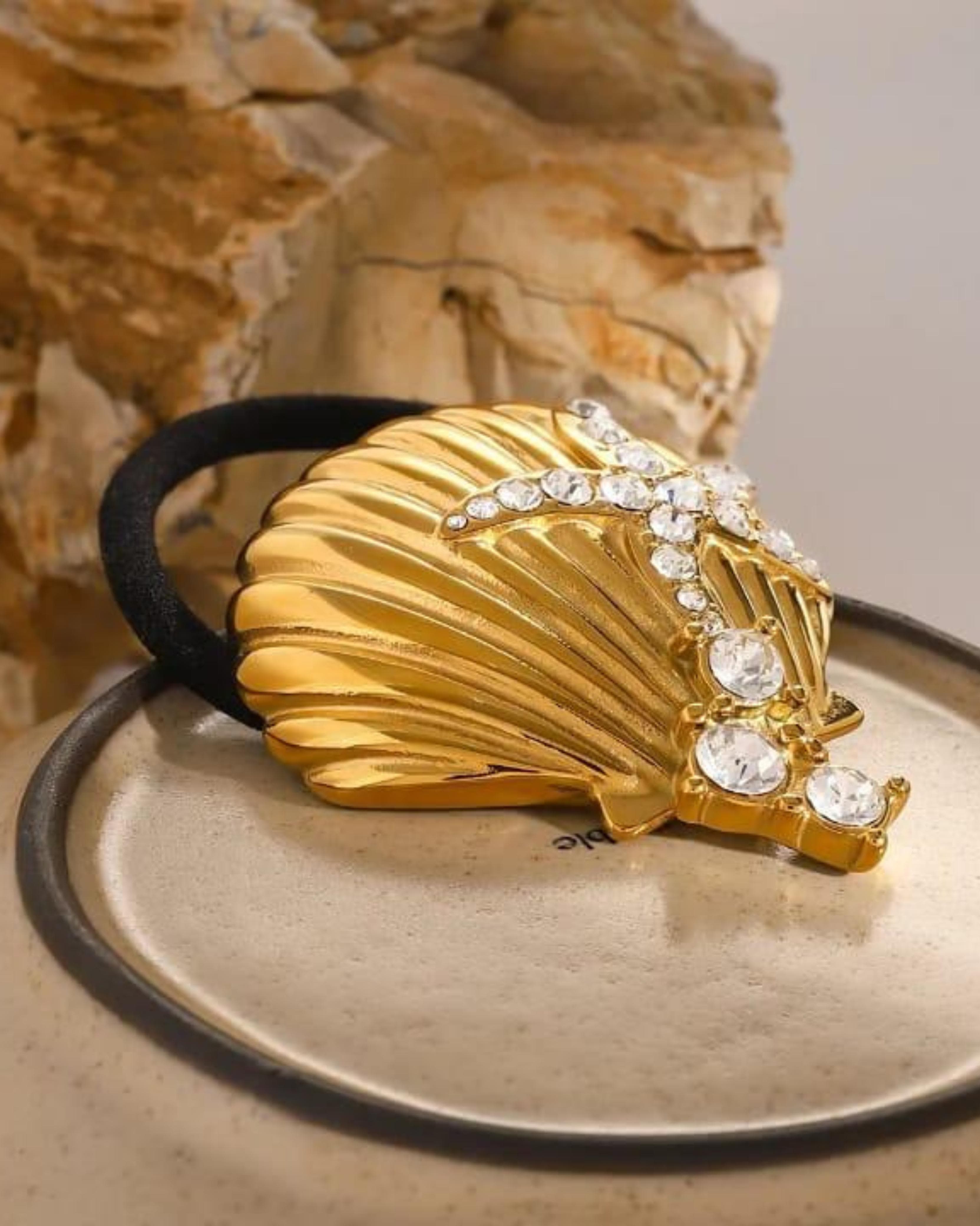 Rekhhta Essentials Hair Accessories Ocean Luxe Shell Pony Cuff