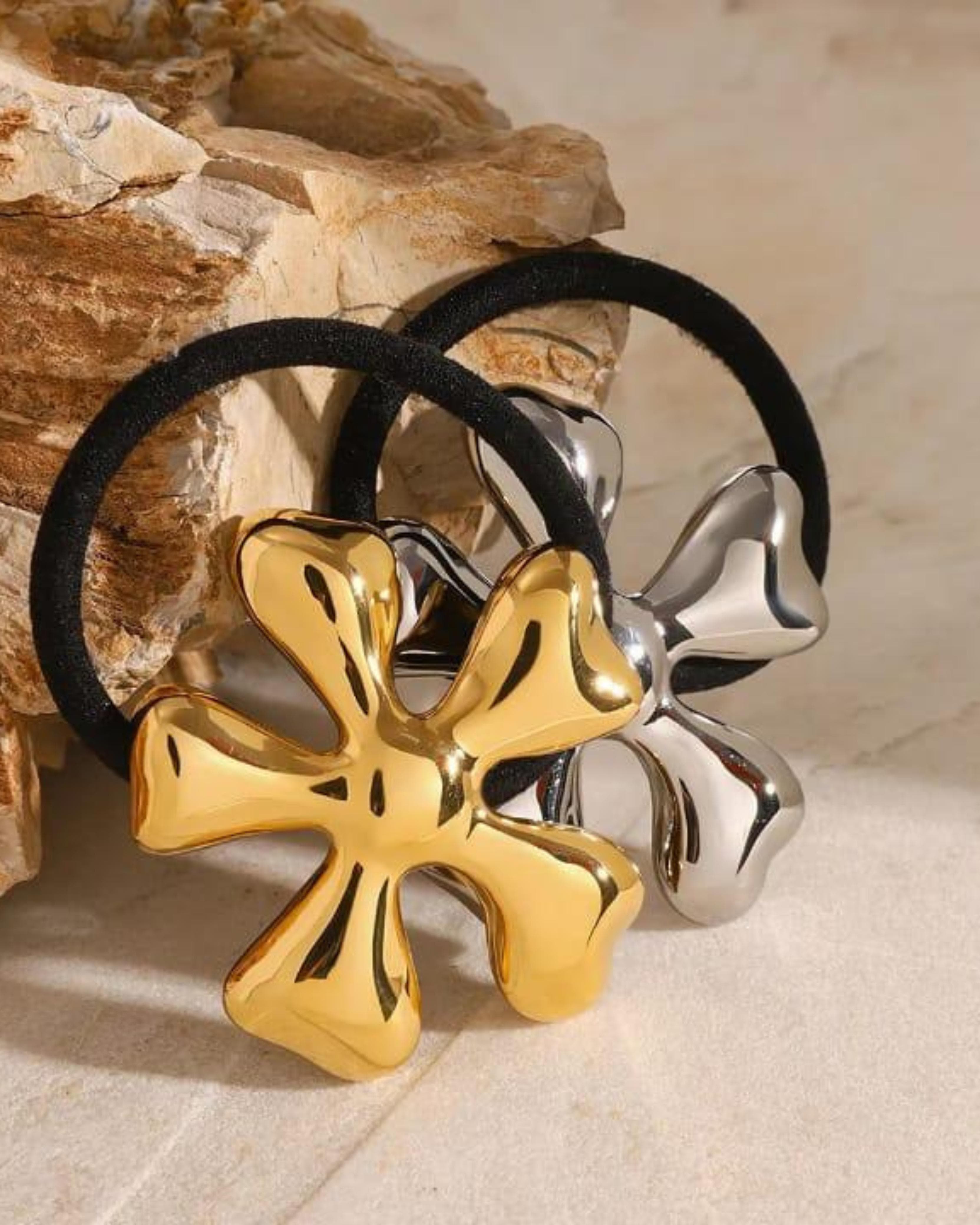 Rekhhta Essentials Hair Accessories Stellar Bloom Pony Cuff - Gold