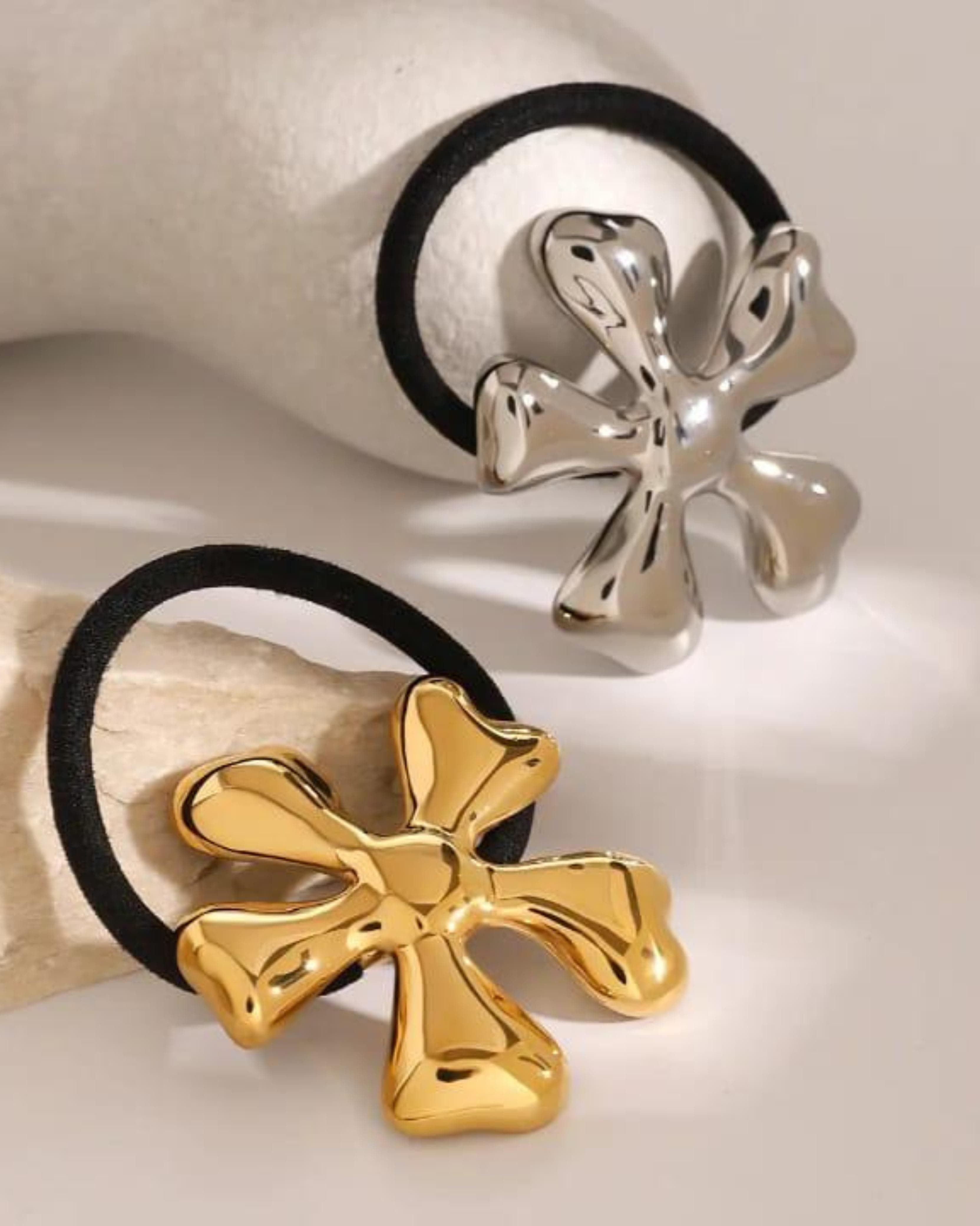 Rekhhta Essentials Hair Accessories Stellar Bloom Pony Cuff - Gold