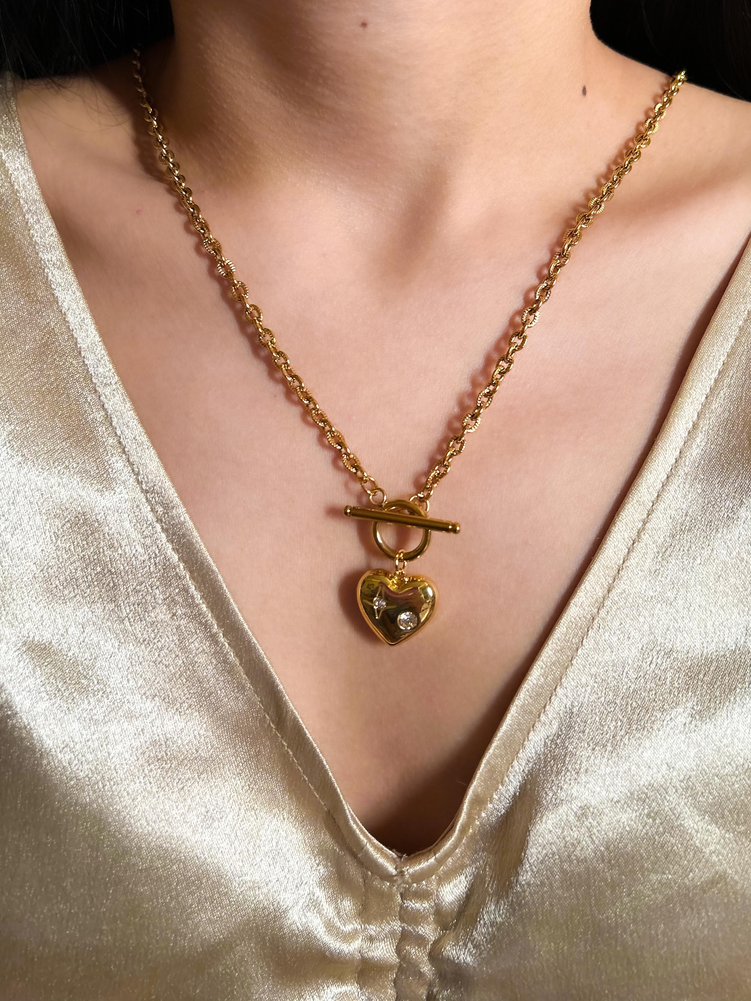Rekhhta Essentials Necklace Heart Lock Charm Necklace