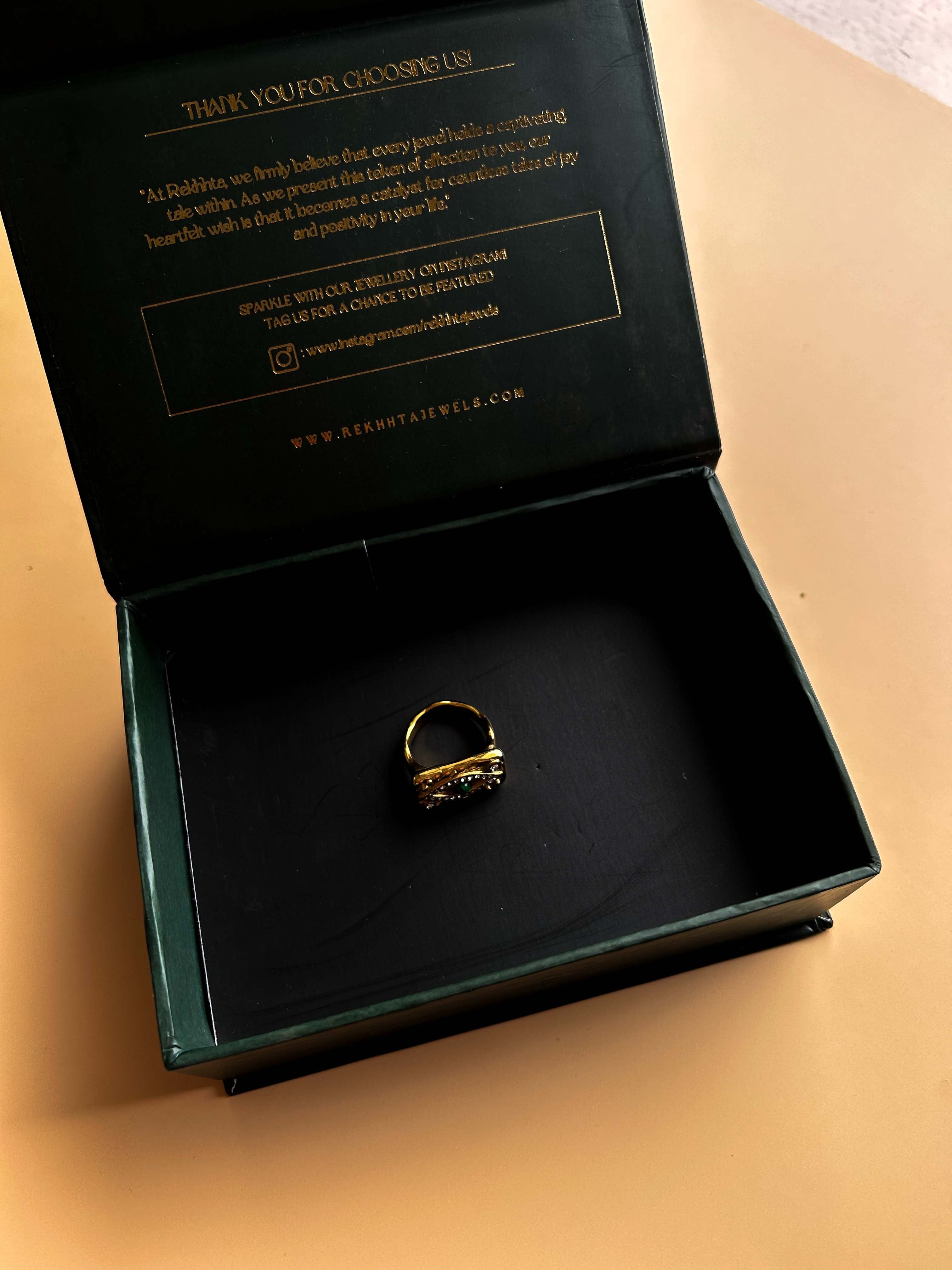 Rekhhta Essentials Ring Embellished Evil Eye Ring
