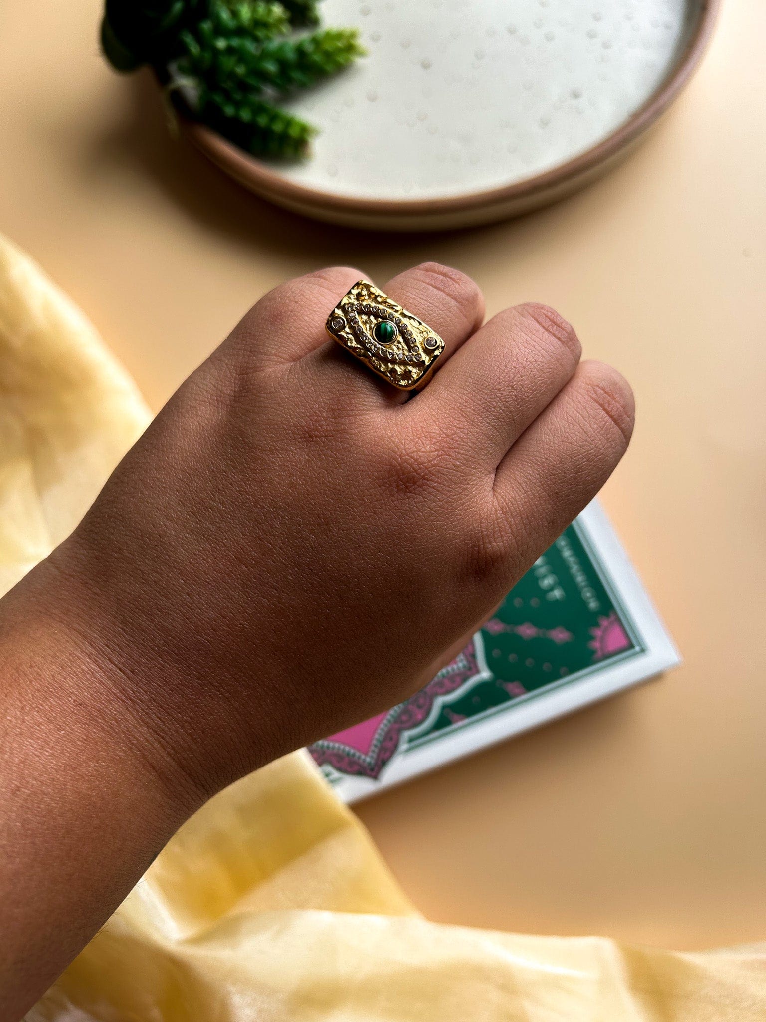 Rekhhta Essentials Ring Embellished Evil Eye Ring